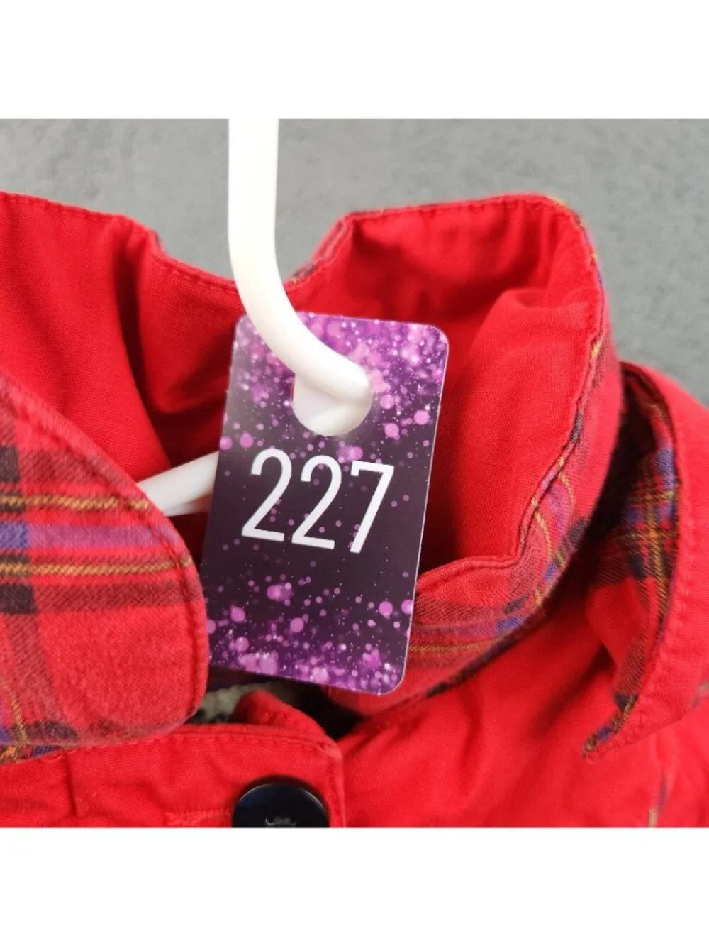 VTG Rothschild Pea Coat Girls‎ 3T Red Blue Fur Lined Bow Pleated Hooded Holiday